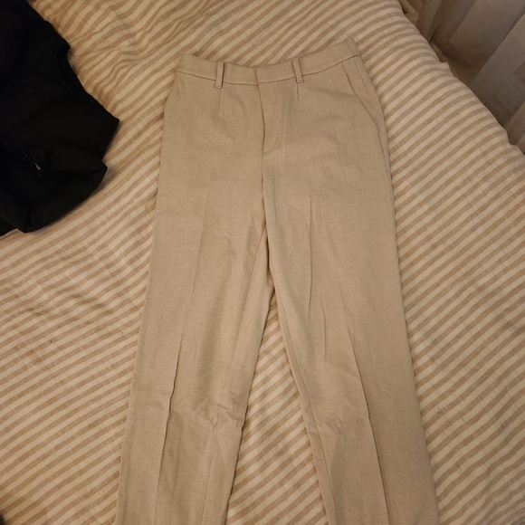 Uniqlo Checked Cream and White Dress Pants Size 4 / 26-27” waist - Picture 1 of 6